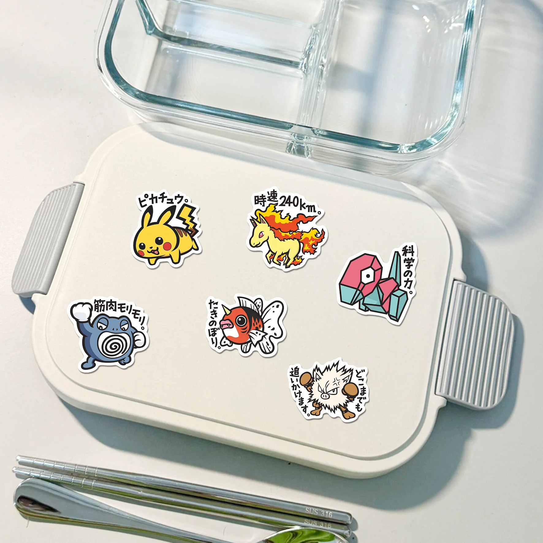 56PCS Cute Anime Pokemon Cartoon Pikachu Stickers Sealing Decoration Laptop Decals Graffiti Sticker Reward Gift DIY Kid Toy