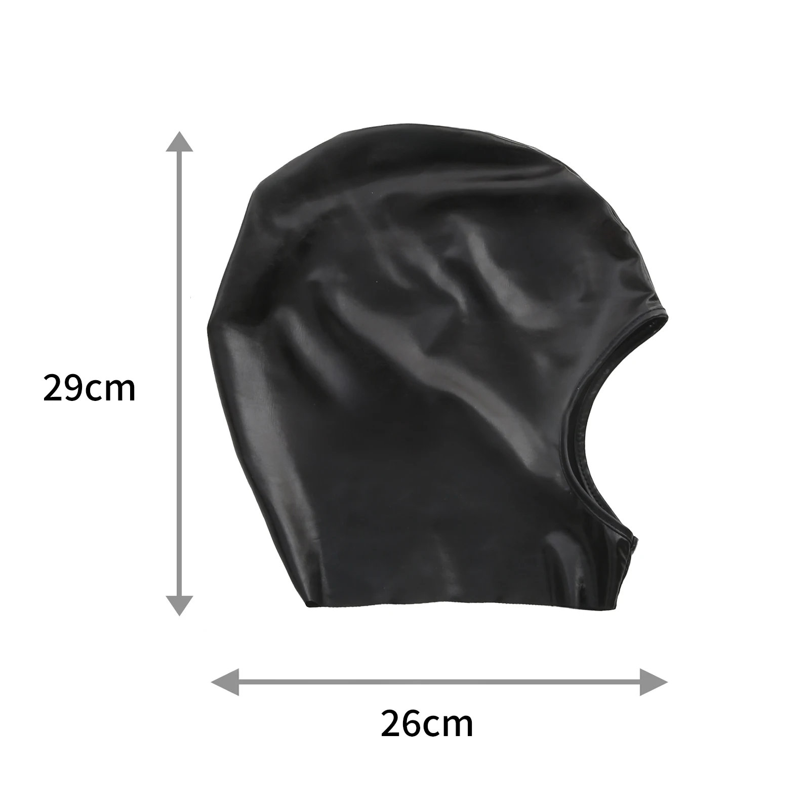 Faux Leather Head Cover Hood Face Mask Men Sexy Cap Gothic Blindfold Open Mouth Wet-look Cosplay Role Play Halloween Club Wear