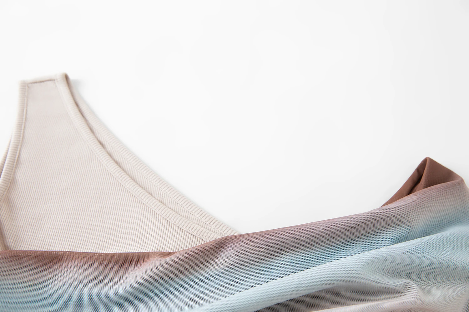 FSLE【Premium Series】Women's Asymmetrical Neck Knit Short-Sleeve T-Shirt Retro Summer 2026 New Gradient Stripe Wasteland Style