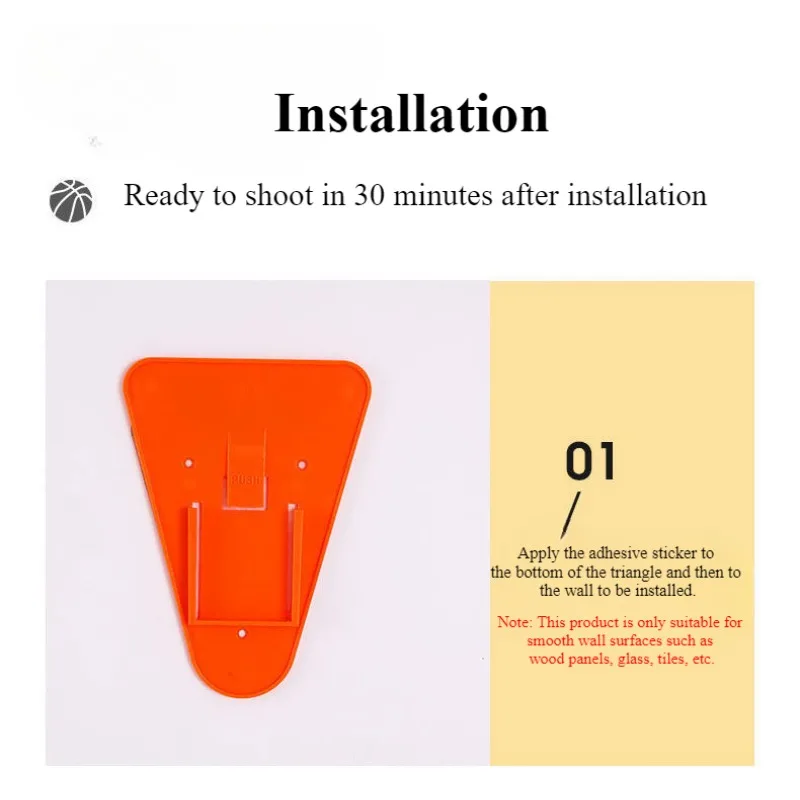 Indoor Foldable Wall Mounted Basketball Hoop Household Mute Ball Children Basketball Training Equipment