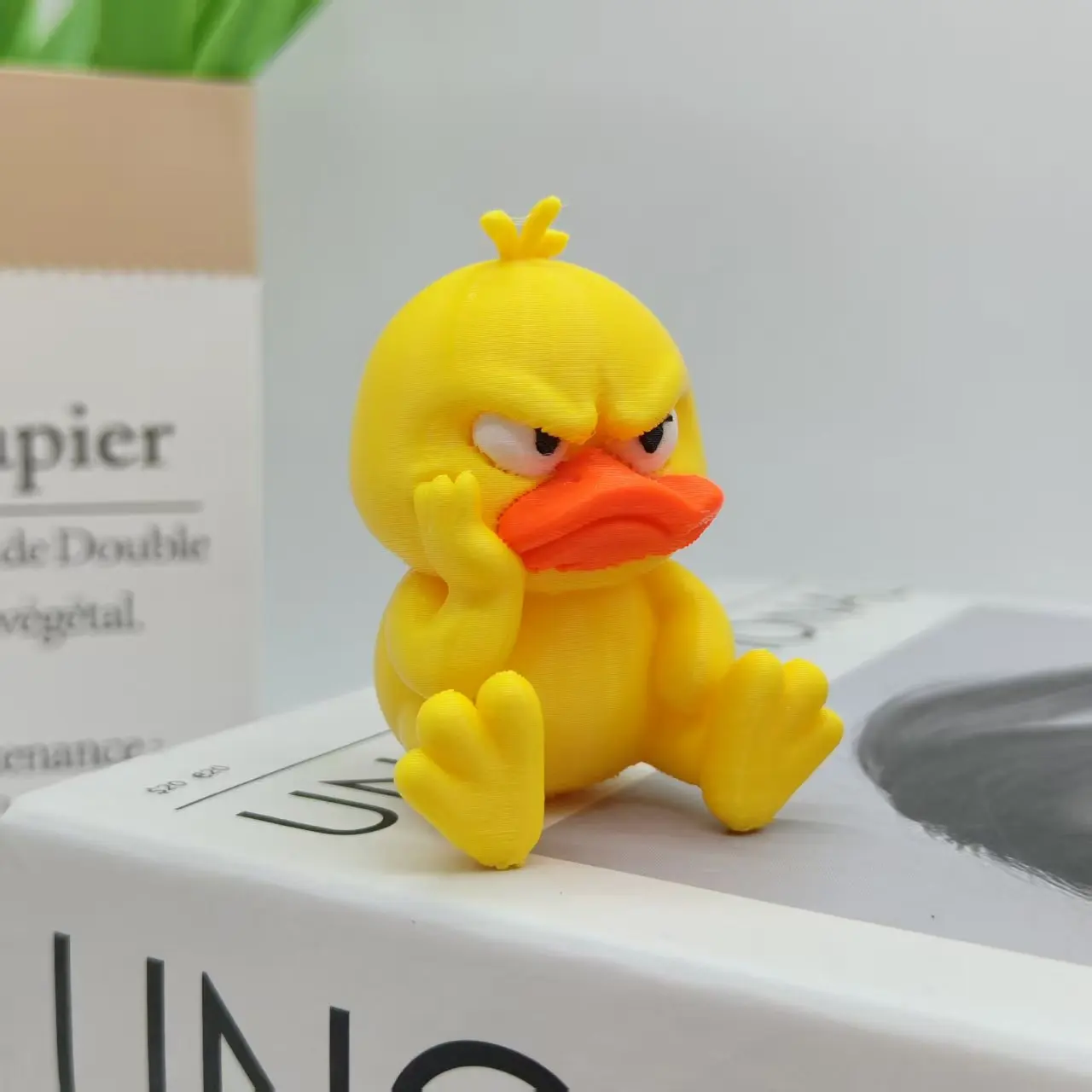 3D Angry White Eyed Funny Duck,Printing Angry Yellow Duck Statue, Humorous Indoor/outdoor Home Decoration and Car Decoration