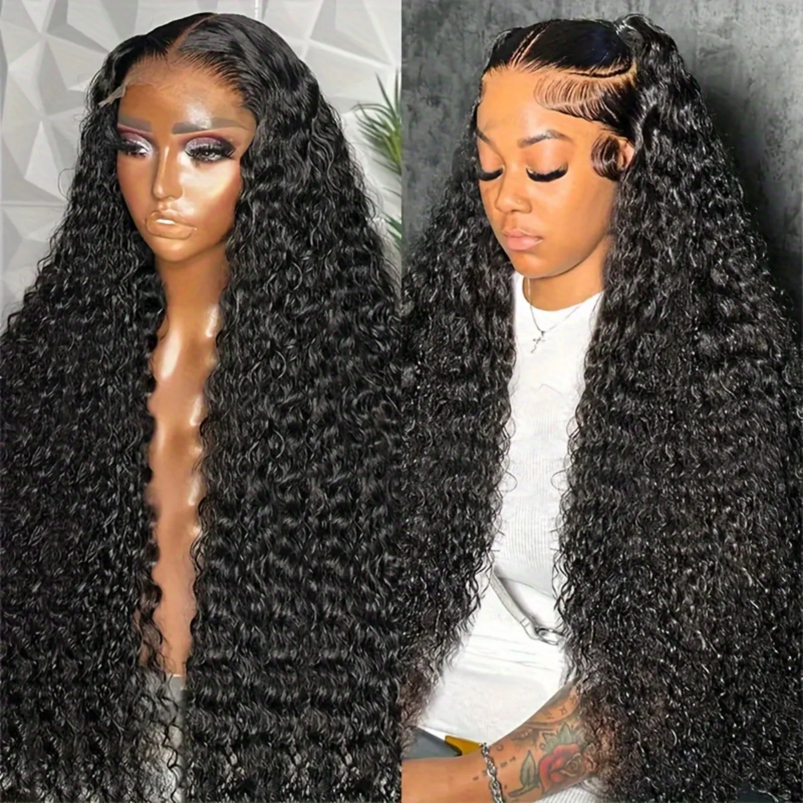 13x6 HD Lace Frontal Deep Wave Human Hair Wig Glueless Wigs Human Hair Ready To Wear 5x5 HD Lace Closure Wig Clearance Sale