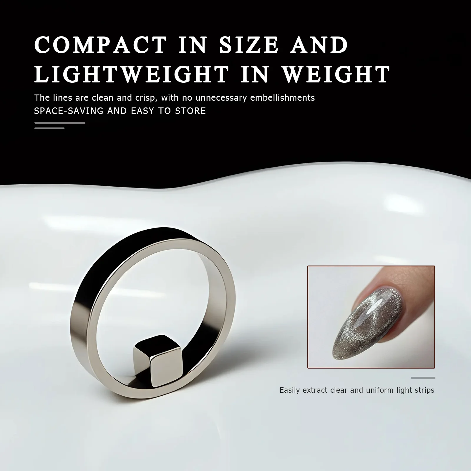 Black Hole Shape Cat Eye Nail Art Magnet Suck Hollow Cat Eye Nail Art Effect Magnet Ring DIY Manicure Magnetic Auxiliary Tool