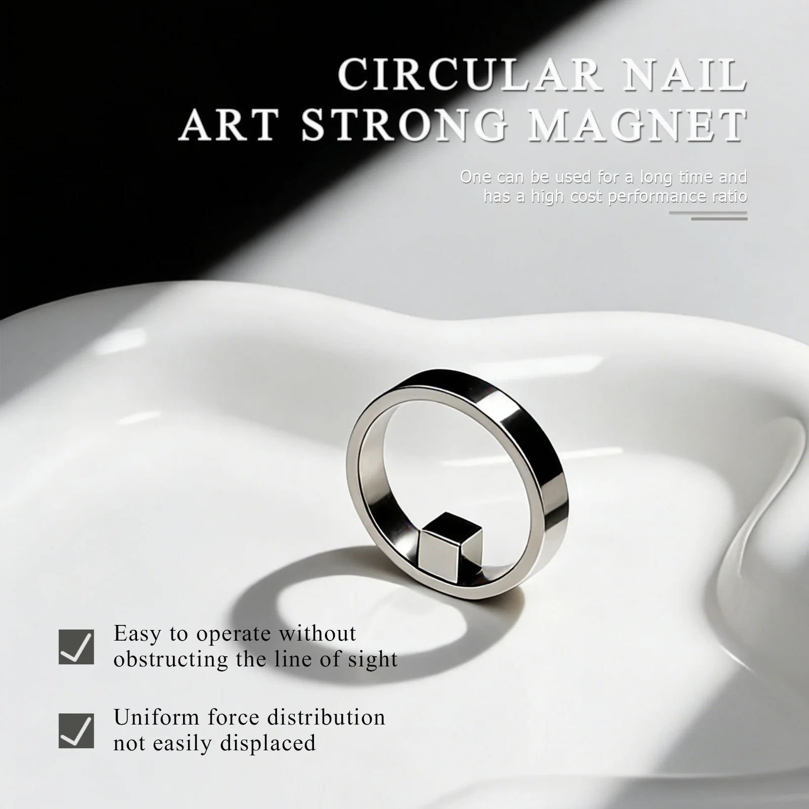 Black Hole Shape Cat Eye Nail Art Magnet Suck Hollow Cat Eye Nail Art Effect Magnet Ring DIY Manicure Magnetic Auxiliary Tool