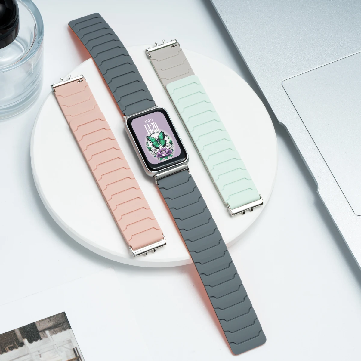 Magnetic Strap For Samsung Galaxy Fit 3 Silicone Adjustable Watch Band For Samsung Galaxy Fit 3 Smart Bracelet Wristband