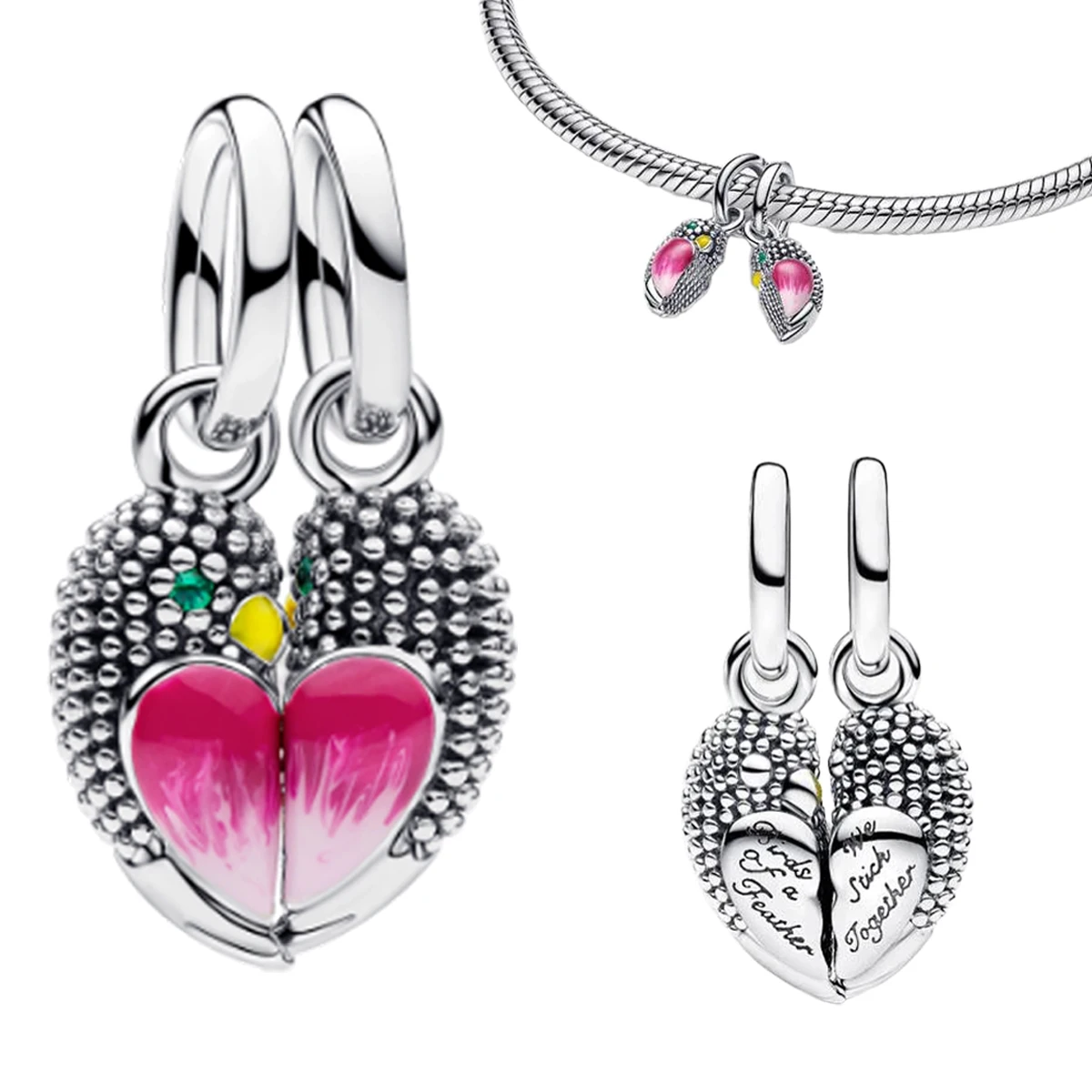 Hot Sales 925 Sterling Silver Charms Animal Horse Butterfly Snail Bird Dog Beads Bracelets Necklaces Womens DIY Jewelry Gift
