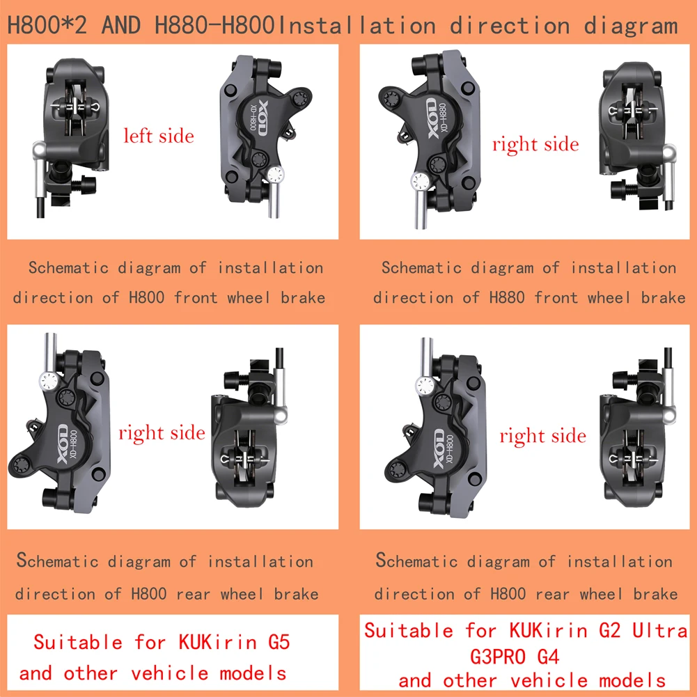 XOD H800/H880 Electric Scooter Hydraulic Disc Brake for KUKirin G4 G2 Master G2 Ultra G3PRO Electric Scooter Hydraulic Oil Brake