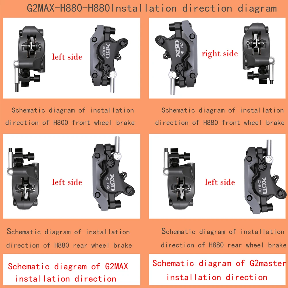 XOD H800/H880 Electric Scooter Hydraulic Disc Brake for KUKirin G4 G2 Master G2 Ultra G3PRO Electric Scooter Hydraulic Oil Brake