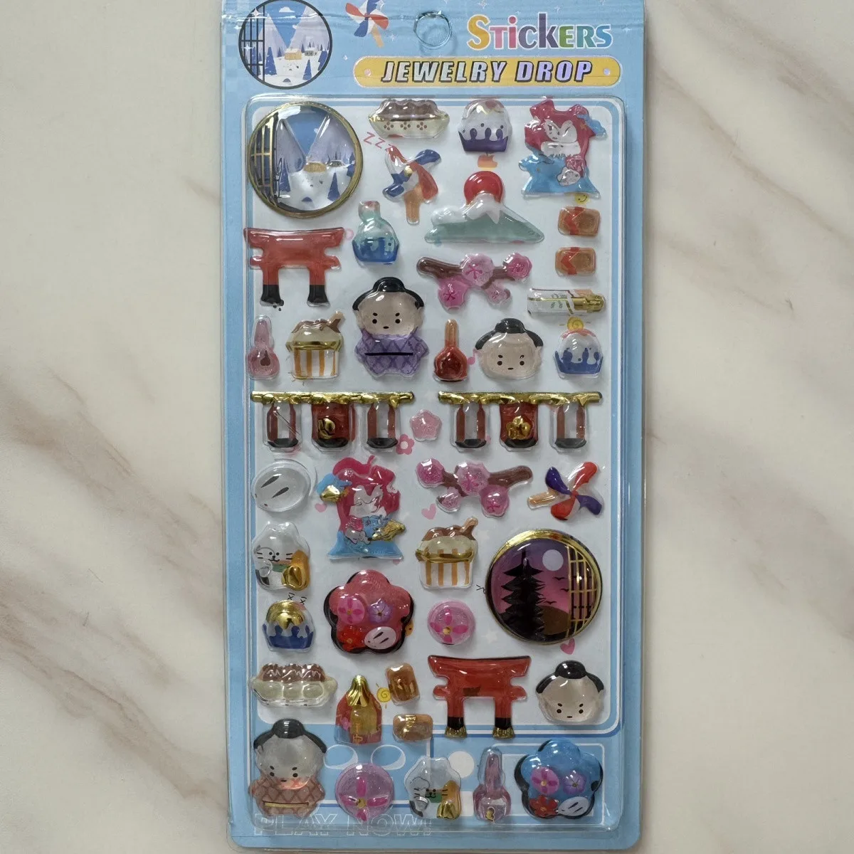 Kawaii Japanese Sumo Ninja Cartoon 3D Crystal Relief Stickers Creative Girl Phone Case Decoration Birthday Gift Accessories S