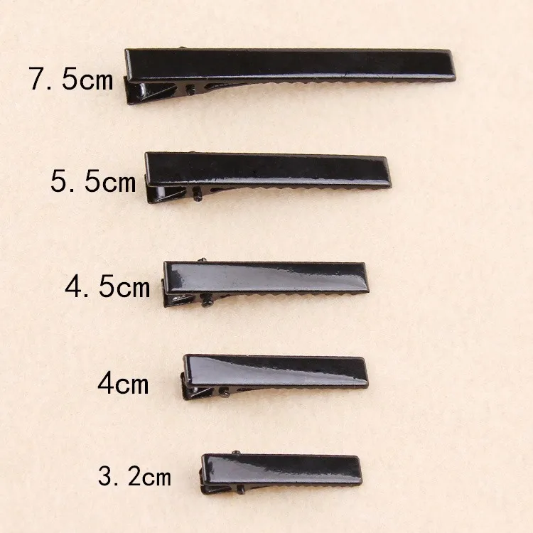 30PCS/Lot High Quality 3.2-5.5cm Silver-Color Black Hair Clips Flat Barrettes Iron Hairpins DIY Hair Accessories For Women Girls