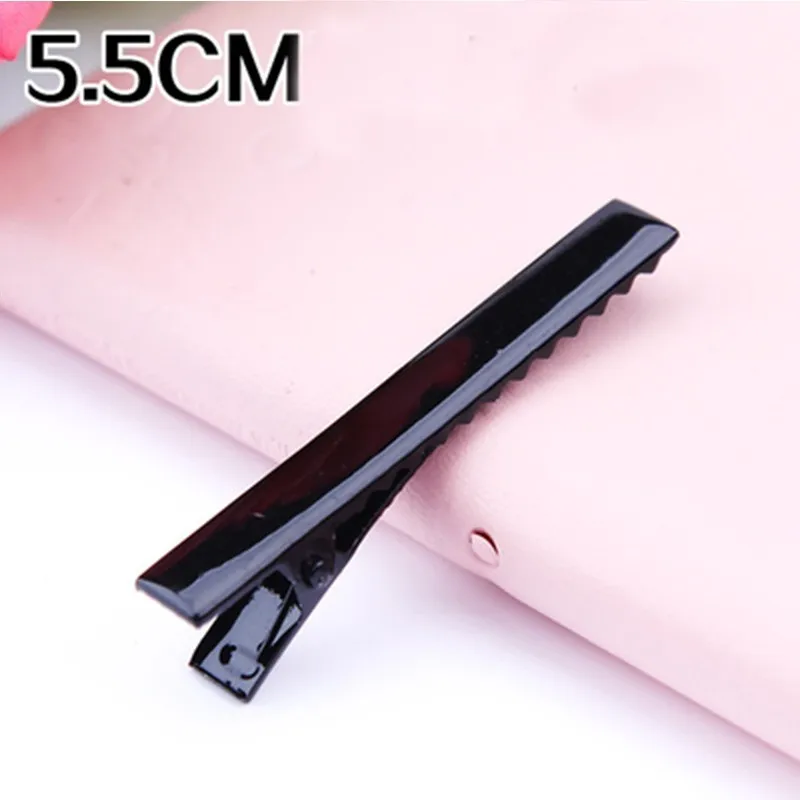 30PCS/Lot High Quality 3.2-5.5cm Silver-Color Black Hair Clips Flat Barrettes Iron Hairpins DIY Hair Accessories For Women Girls