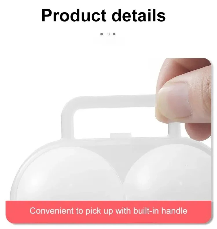 1pc 2-Cell Outdoor Portable Egg Box Plastic Egg Tray Refrigerator Egg Storage Box Shock-absorbing And Anti Drop Egg Loade