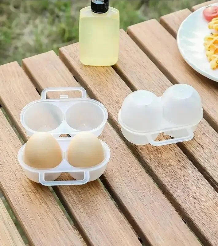 1pc 2-Cell Outdoor Portable Egg Box Plastic Egg Tray Refrigerator Egg Storage Box Shock-absorbing And Anti Drop Egg Loade