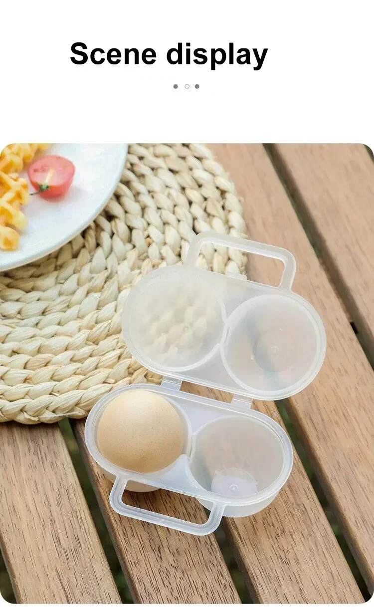 1pc 2-Cell Outdoor Portable Egg Box Plastic Egg Tray Refrigerator Egg Storage Box Shock-absorbing And Anti Drop Egg Loade