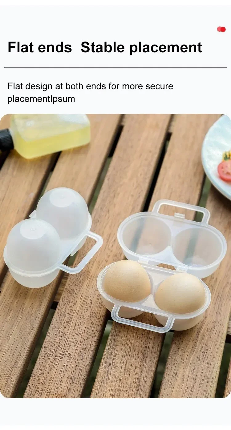 1pc 2-Cell Outdoor Portable Egg Box Plastic Egg Tray Refrigerator Egg Storage Box Shock-absorbing And Anti Drop Egg Loade
