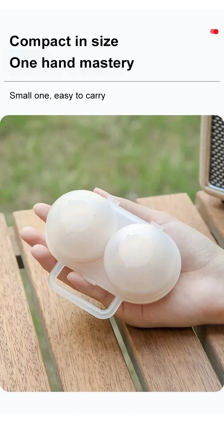 1pc 2-Cell Outdoor Portable Egg Box Plastic Egg Tray Refrigerator Egg Storage Box Shock-absorbing And Anti Drop Egg Loade