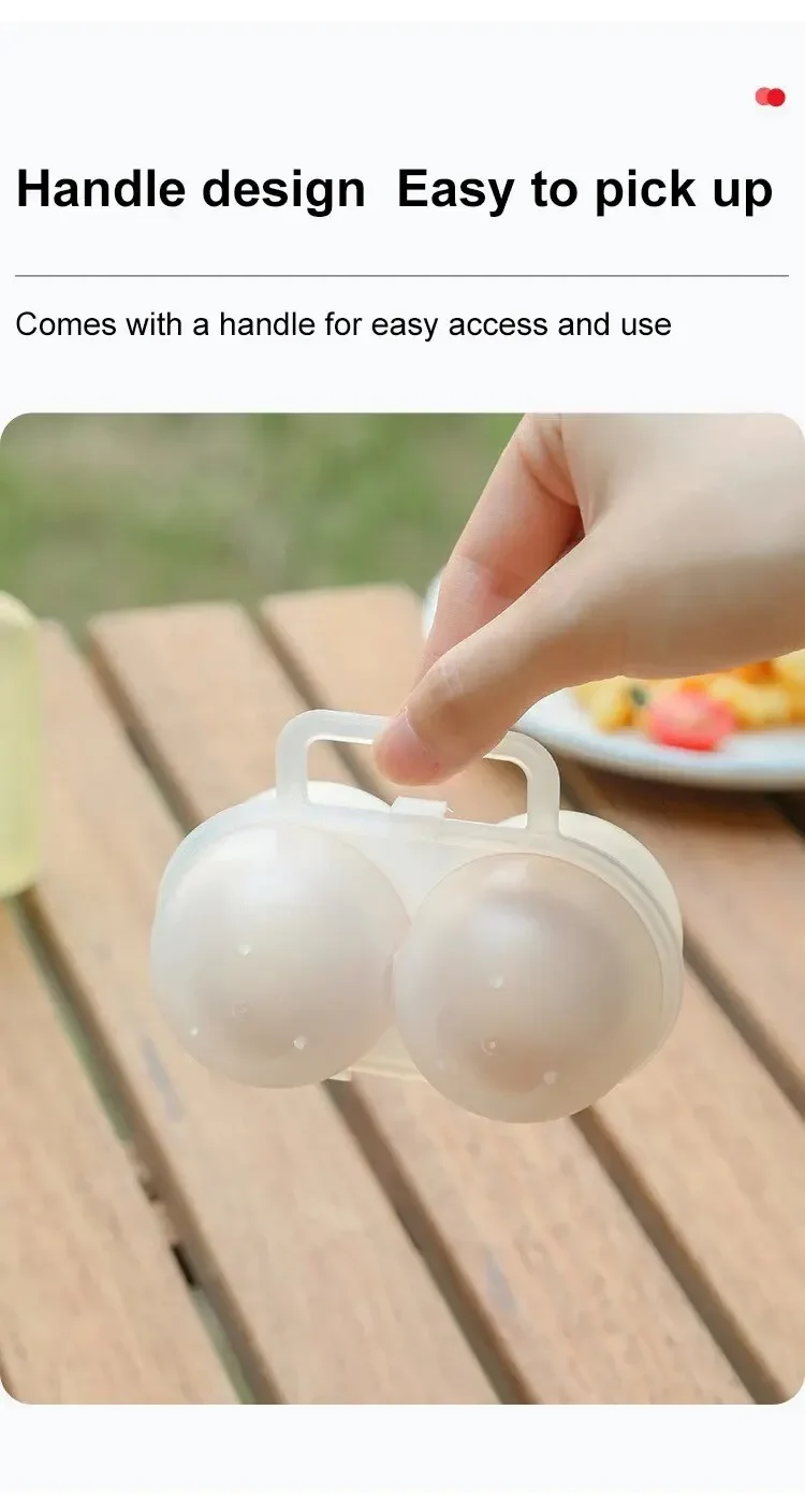 1pc 2-Cell Outdoor Portable Egg Box Plastic Egg Tray Refrigerator Egg Storage Box Shock-absorbing And Anti Drop Egg Loade