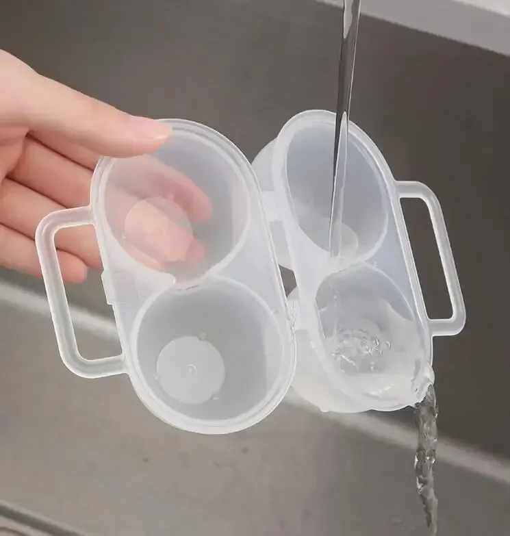 1pc 2-Cell Outdoor Portable Egg Box Plastic Egg Tray Refrigerator Egg Storage Box Shock-absorbing And Anti Drop Egg Loade