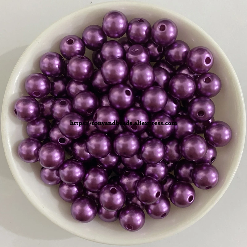 Acrylic Imitation Pearl Round Ball Spacer Beads 4 6 8 10 12MM Pick Size Color For Jewelry Making DIY Hole Size 1.5mm