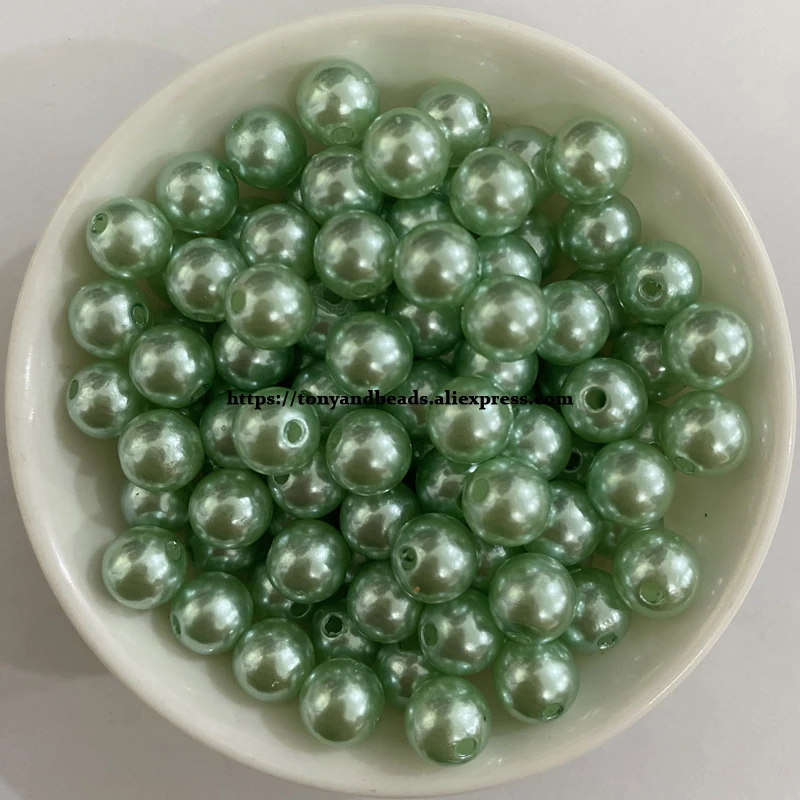 Acrylic Imitation Pearl Round Ball Spacer Beads 4 6 8 10 12MM Pick Size Color For Jewelry Making DIY Hole Size 1.5mm