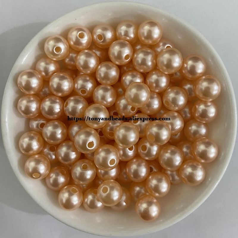 Acrylic Imitation Pearl Round Ball Spacer Beads 4 6 8 10 12MM Pick Size Color For Jewelry Making DIY Hole Size 1.5mm