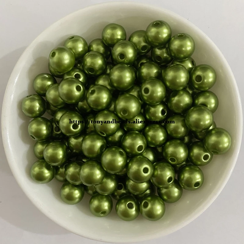 Acrylic Imitation Pearl Round Ball Spacer Beads 4 6 8 10 12MM Pick Size Color For Jewelry Making DIY Hole Size 1.5mm