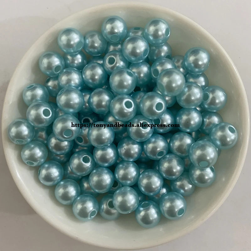 Acrylic Imitation Pearl Round Ball Spacer Beads 4 6 8 10 12MM Pick Size Color For Jewelry Making DIY Hole Size 1.5mm
