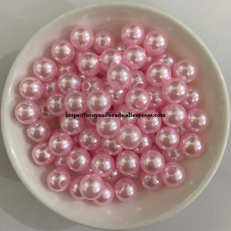 Acrylic Imitation Pearl Round Ball Spacer Beads 4 6 8 10 12MM Pick Size Color For Jewelry Making DIY Hole Size 1.5mm