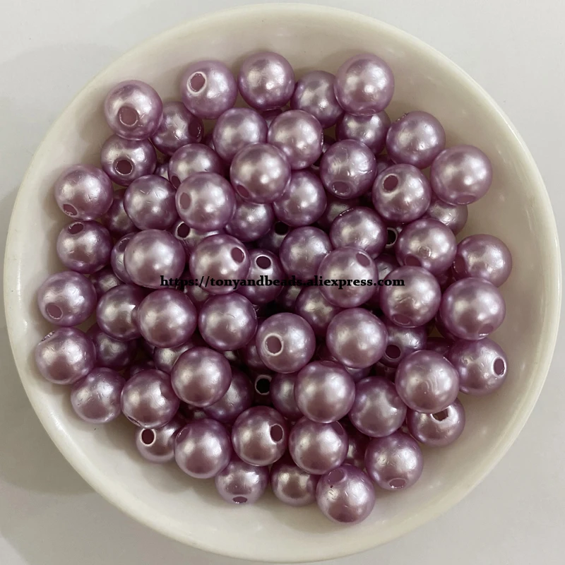 Acrylic Imitation Pearl Round Ball Spacer Beads 4 6 8 10 12MM Pick Size Color For Jewelry Making DIY Hole Size 1.5mm