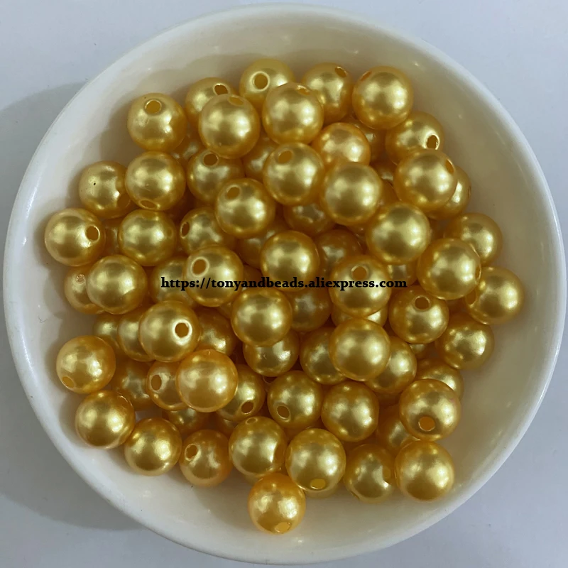 Acrylic Imitation Pearl Round Ball Spacer Beads 4 6 8 10 12MM Pick Size Color For Jewelry Making DIY Hole Size 1.5mm