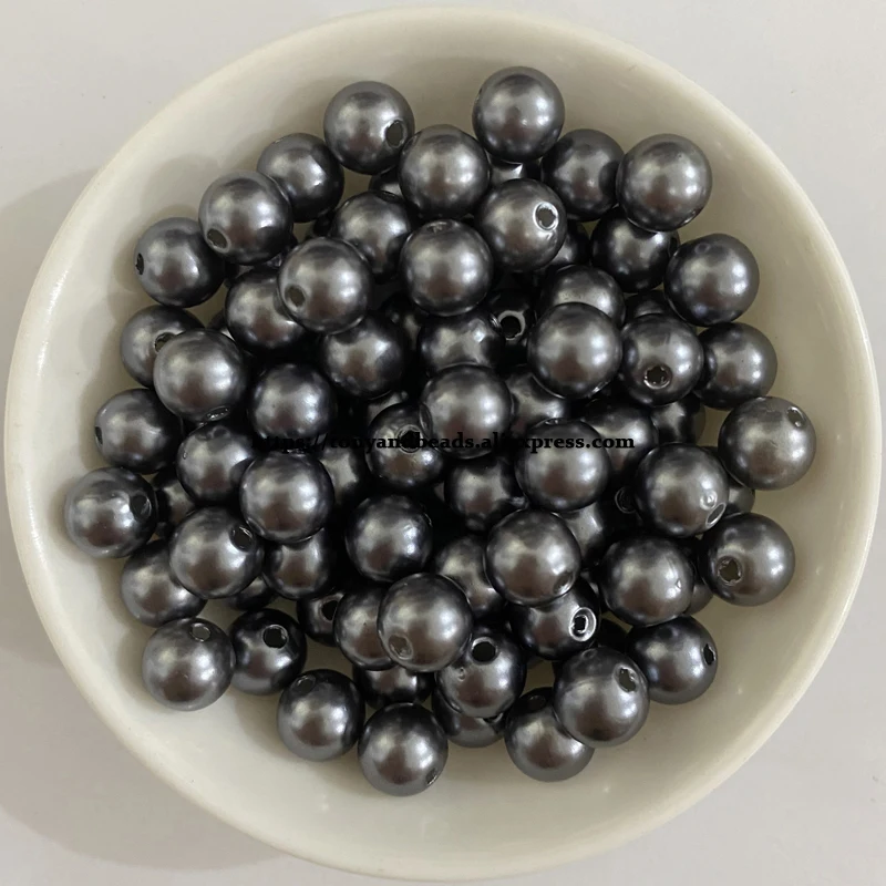 Acrylic Imitation Pearl Round Ball Spacer Beads 4 6 8 10 12MM Pick Size Color For Jewelry Making DIY Hole Size 1.5mm