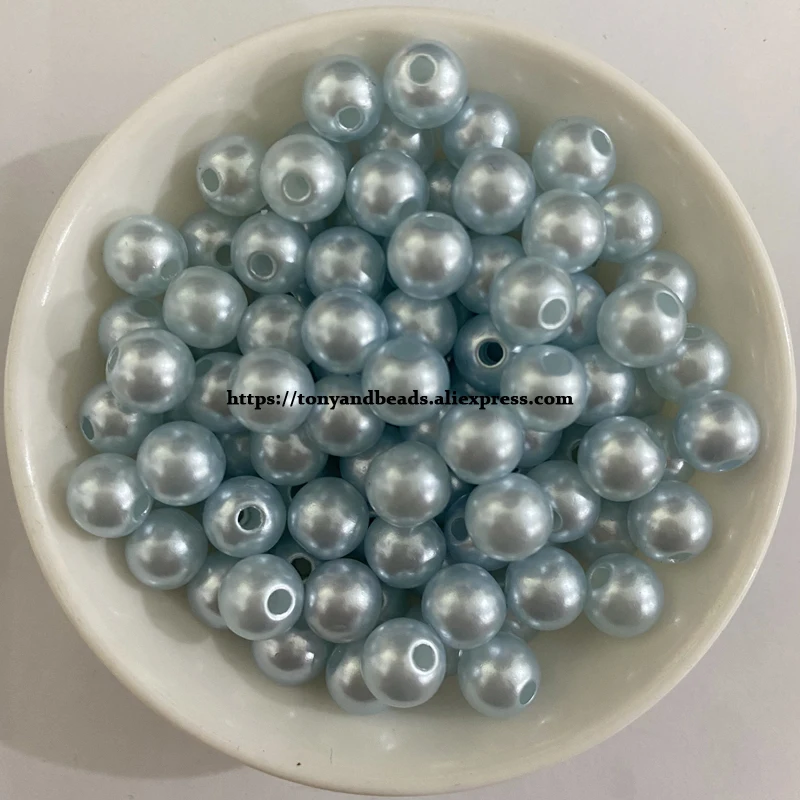 Acrylic Imitation Pearl Round Ball Spacer Beads 4 6 8 10 12MM Pick Size Color For Jewelry Making DIY Hole Size 1.5mm