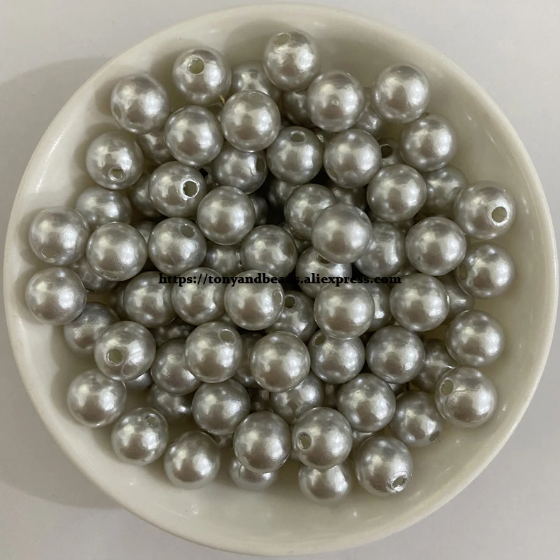Acrylic Imitation Pearl Round Ball Spacer Beads 4 6 8 10 12MM Pick Size Color For Jewelry Making DIY Hole Size 1.5mm