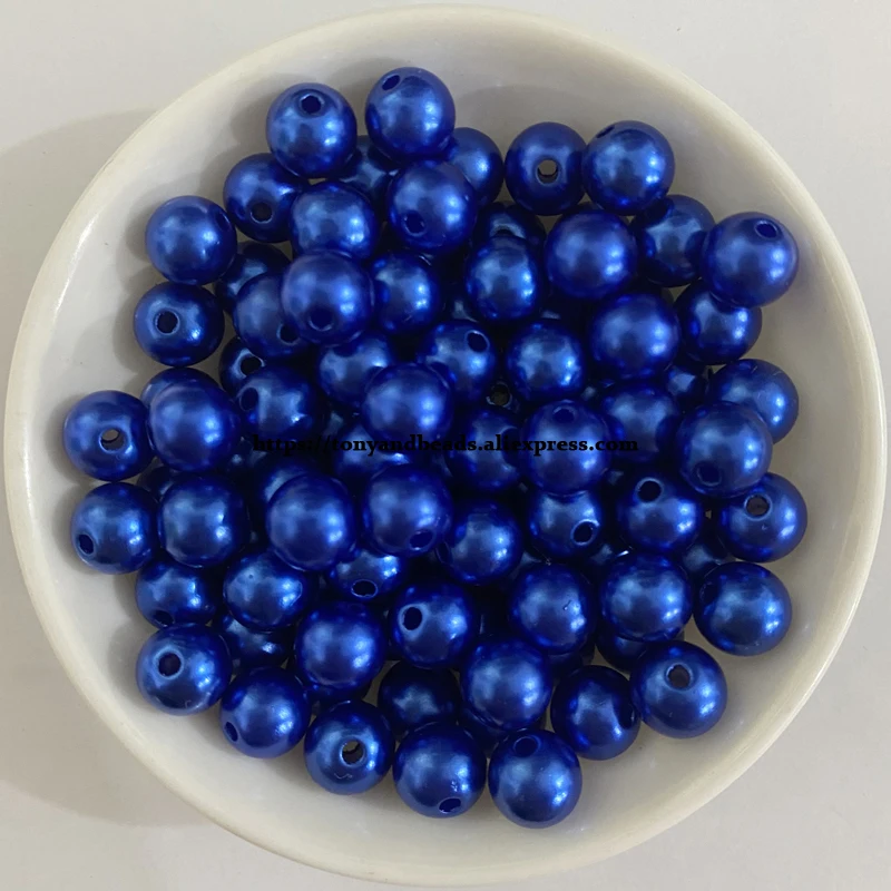 Acrylic Imitation Pearl Round Ball Spacer Beads 4 6 8 10 12MM Pick Size Color For Jewelry Making DIY Hole Size 1.5mm