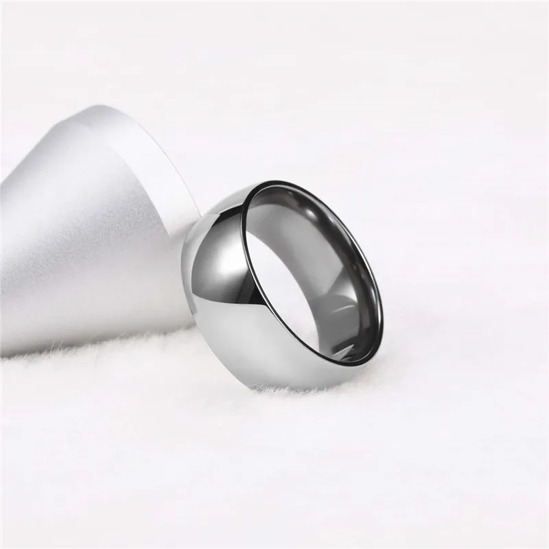 Tigrade Pure Titanium Ring Silver Color Polished 2/4/6/8/10mm Classic Engagement Ring For Male Female Wedding Bands Anti-Allergy