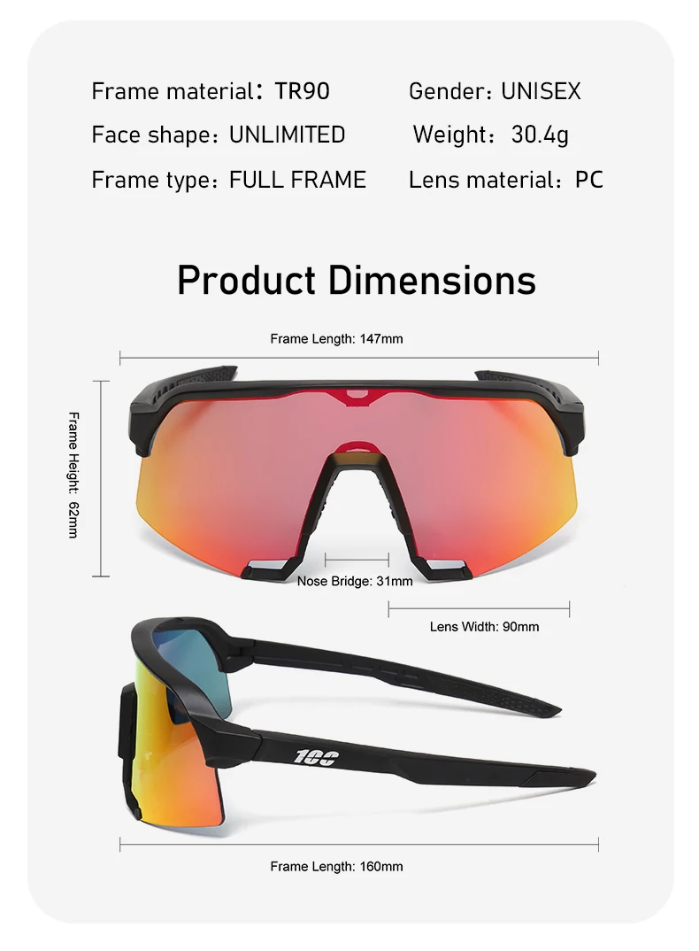 100 Photochromic Cycling Glasses Fashion Sports Running Sunglasses Outdoor Hiking Drive Bicycle Glasses Road MTB Sunglasses