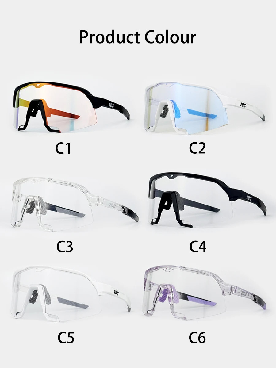 100 Photochromic Cycling Glasses Fashion Sports Running Sunglasses Outdoor Hiking Drive Bicycle Glasses Road MTB Sunglasses