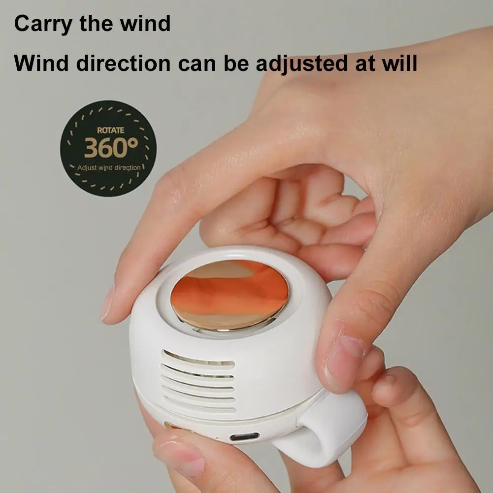 Mini Portable Handheld Clip Fan Leafless Small Whirlwind Fan for Daily Outdoor Travel Waist Hanging Design