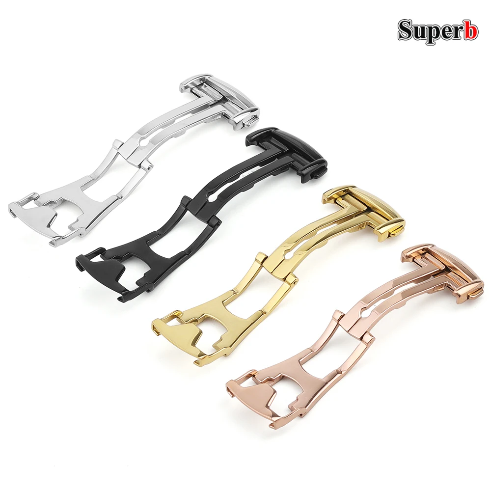 16mm 18mm 20mm Folding Watch Buckle for Omega Stainless Steel Deployment Clasps for Seamaster Polished Matte Watchband Button