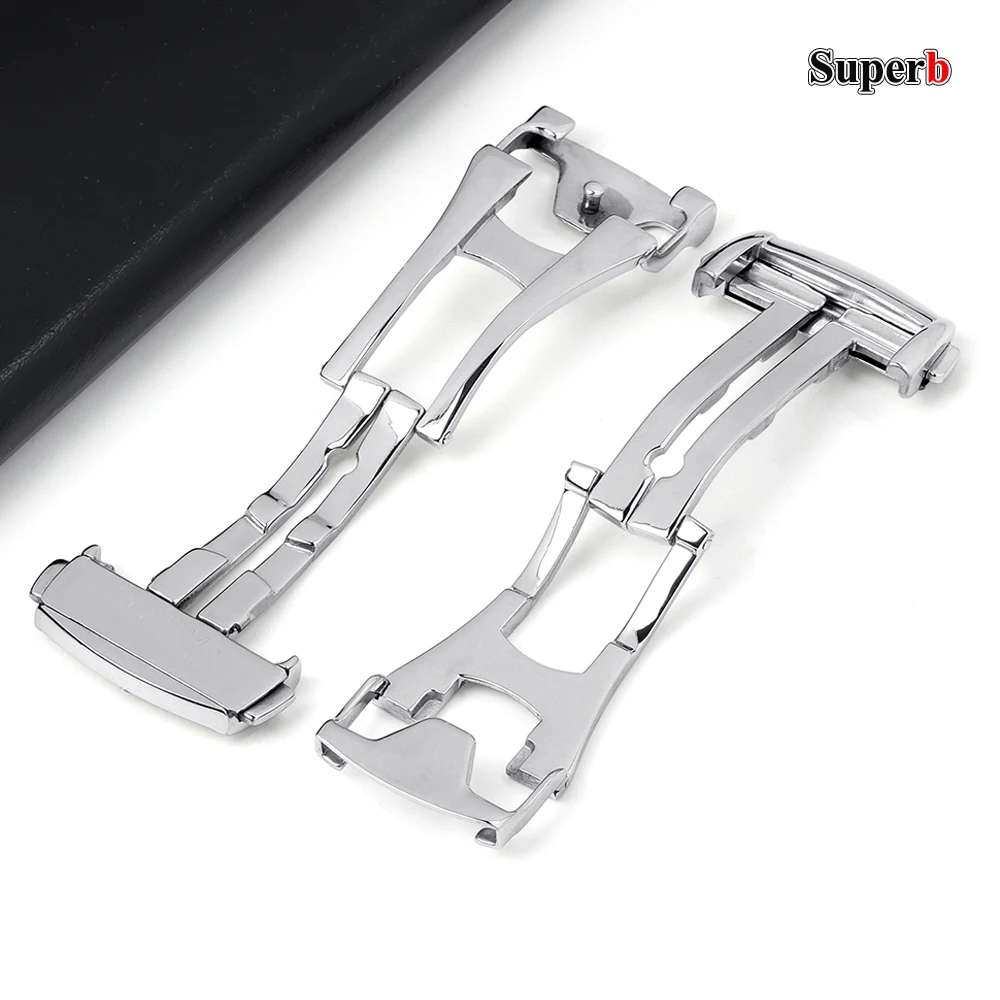 16mm 18mm 20mm Folding Watch Buckle for Omega Stainless Steel Deployment Clasps for Seamaster Polished Matte Watchband Button