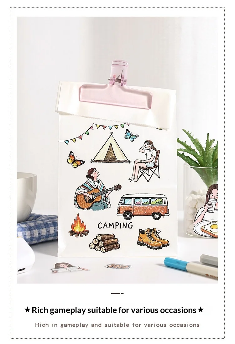 JIANWU Good Collection Book Series Vintage Life Character Landscape Material Collage PET Sticker Creative DIY Journal Stationery