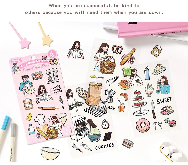 JIANWU Good Collection Book Series Vintage Life Character Landscape Material Collage PET Sticker Creative DIY Journal Stationery