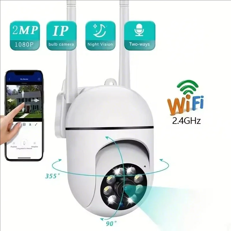 A7 IP Camera Smart Outdoor Home Security WIFI CCTV Surveillance with Color Night Vision Wireless HD 2-Way Audio Camera TF Card