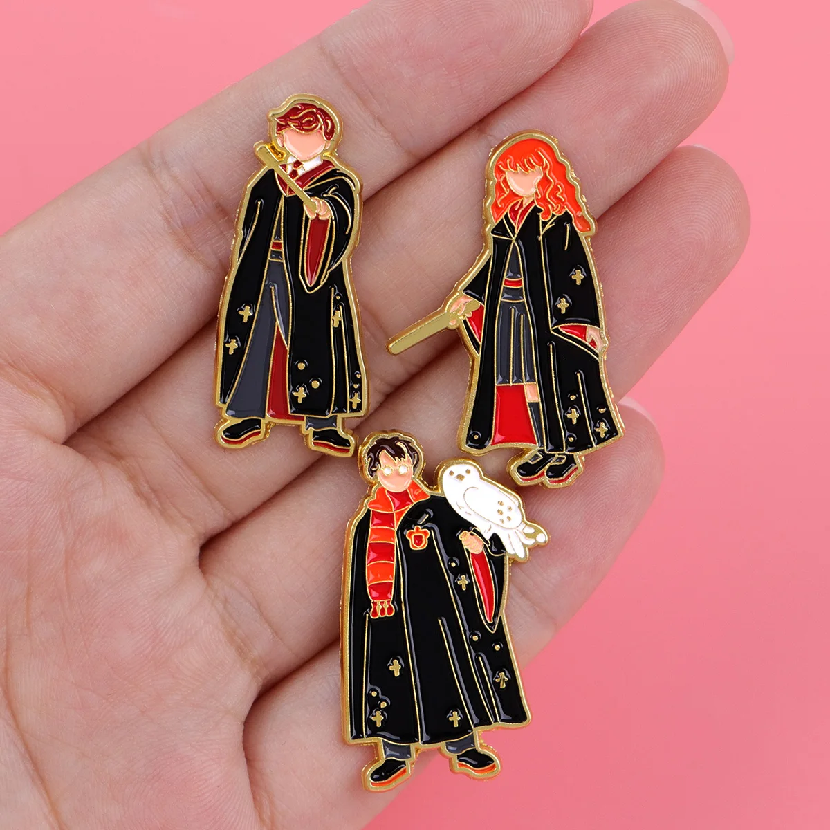 Cute Student Enamel Pins Wizard Brooch Lapel Badge for Backpacks Jackets Hats Bags Fashion Jewelry Movie Fans Gift