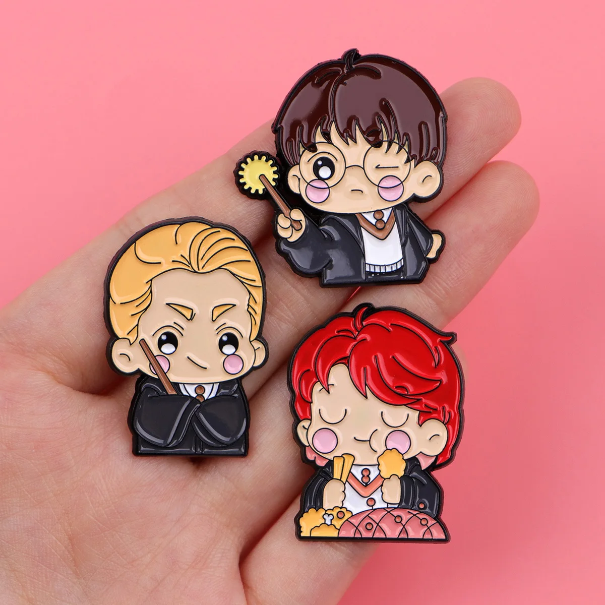 Cute Student Enamel Pins Wizard Brooch Lapel Badge for Backpacks Jackets Hats Bags Fashion Jewelry Movie Fans Gift