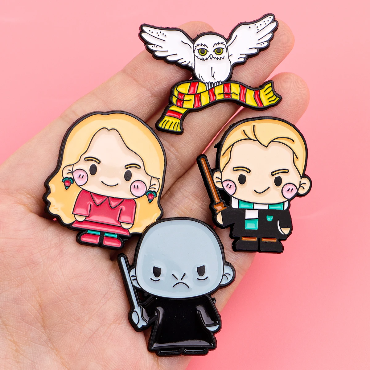 Cute Student Enamel Pins Wizard Brooch Lapel Badge for Backpacks Jackets Hats Bags Fashion Jewelry Movie Fans Gift