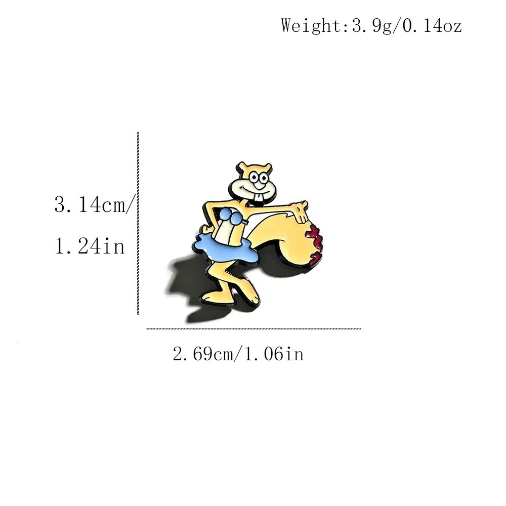 6pcs SpongeBob Enamel Pin Set Cartoon Brooches Metal Badges for Backpack Clothing Jewelry Collection Holiday Gift for Friends
