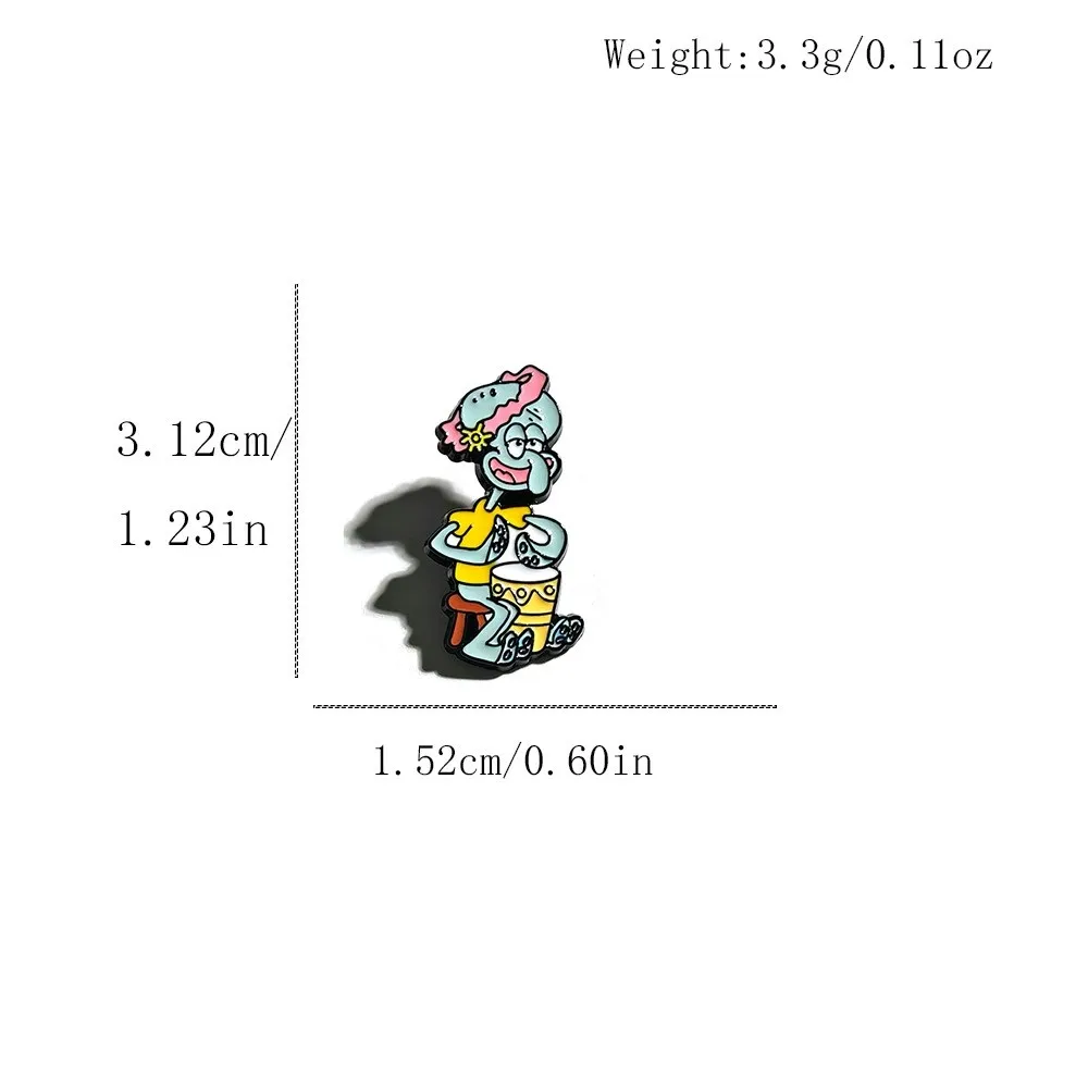 6pcs SpongeBob Enamel Pin Set Cartoon Brooches Metal Badges for Backpack Clothing Jewelry Collection Holiday Gift for Friends