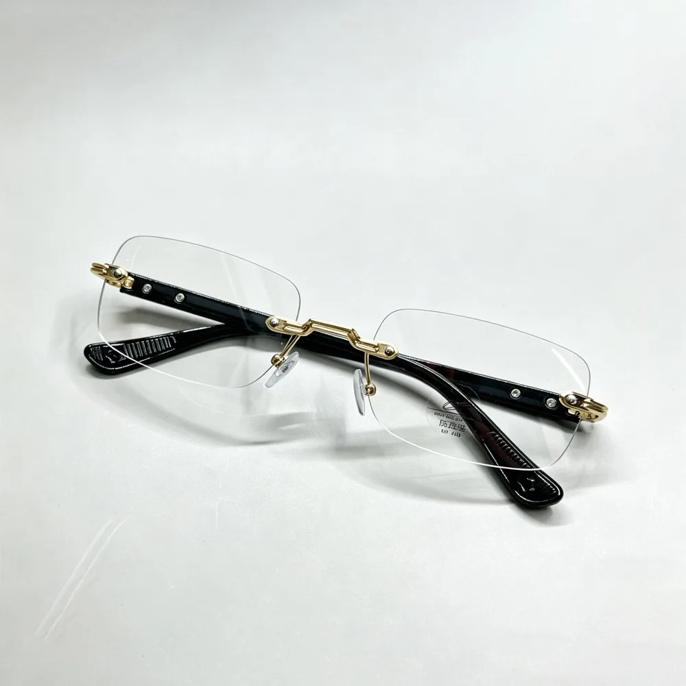 Luxury Rimless Blue Light Blocking Glasses Men Women Titanium Alloy Frame Lightweight Comfortable Anti Eye Strain Computer Eyegl