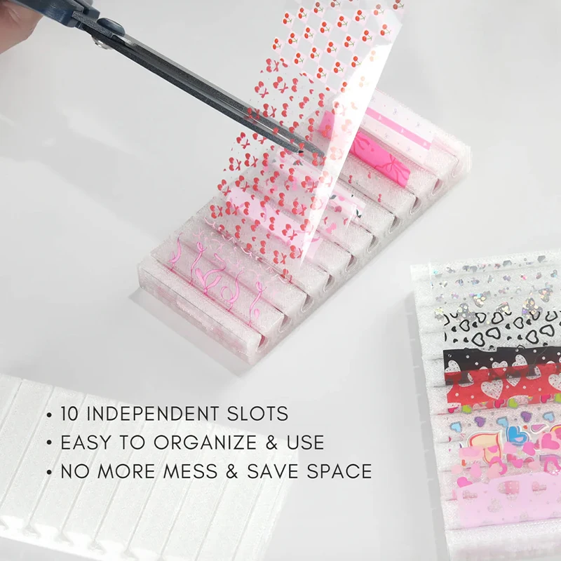 3pcs Nail Foils Gradient Transfer Foil Storage Box for Foil Sticker Storage Portable Colorful Display Stand for Home Salon Use